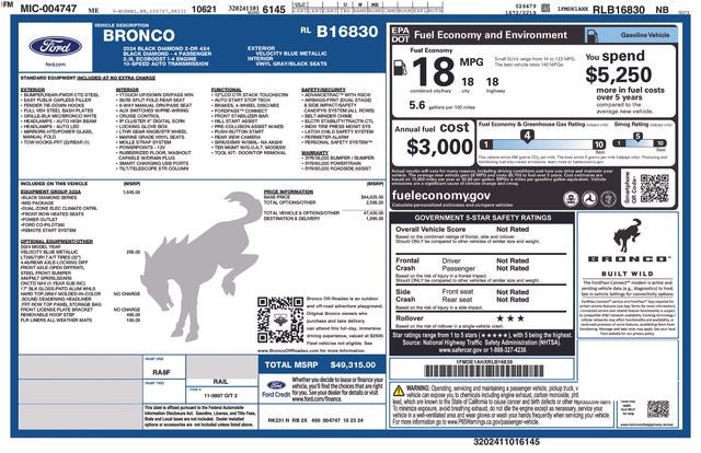 2024 Ford Bronco Black Diamond