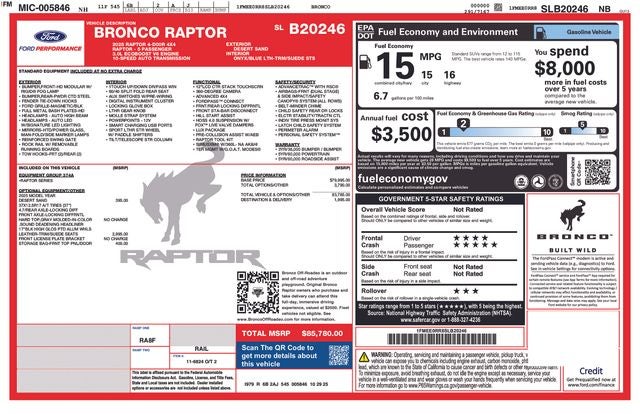 2025 Ford Bronco Raptor