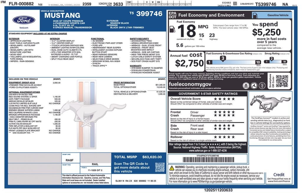 2026 Ford Mustang GT Premium