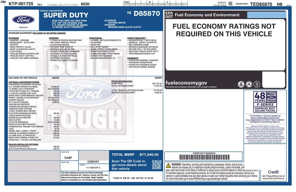 2026 Ford F-350SD XLT DRW