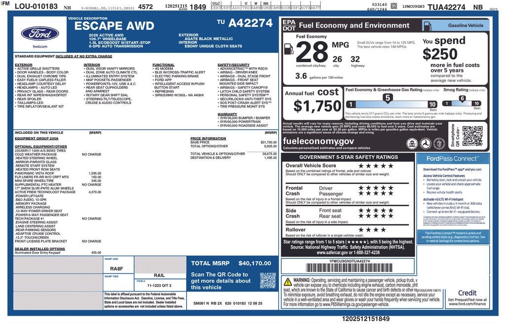 2026 Ford Escape Active