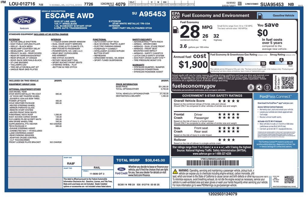 2025 Ford Escape ST-Line
