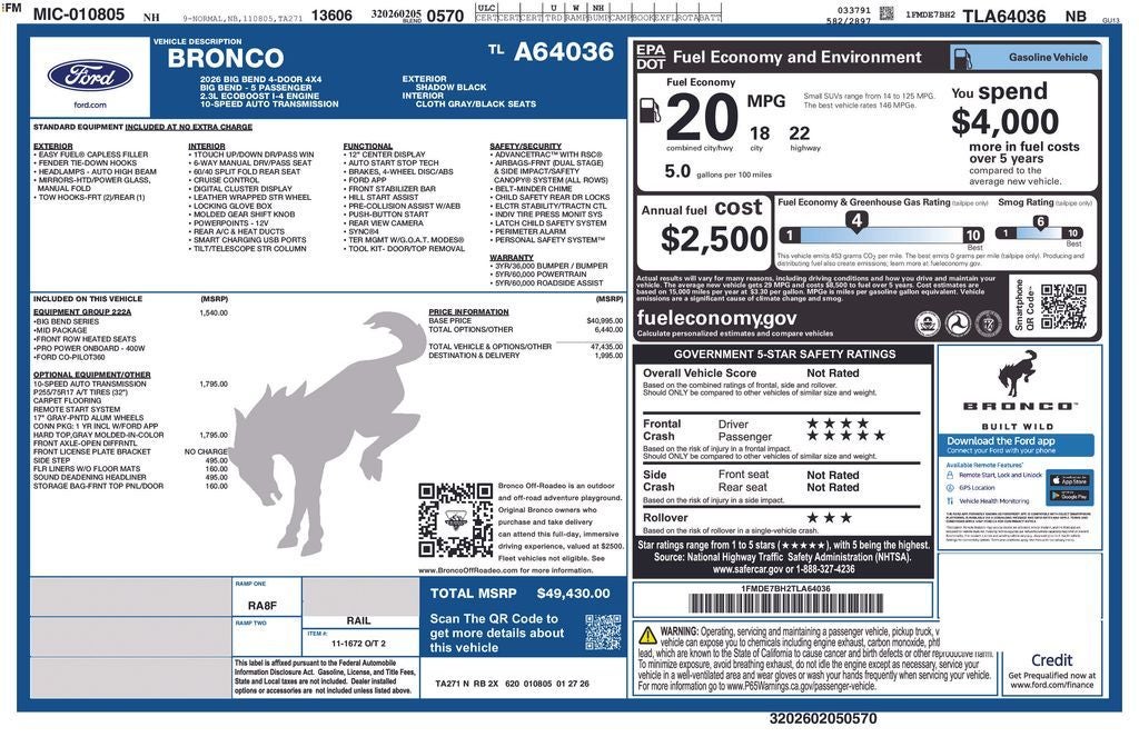 2026 Ford Bronco Big Bend