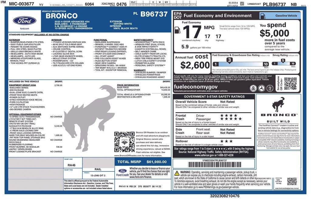 2023 Ford Bronco Badlands