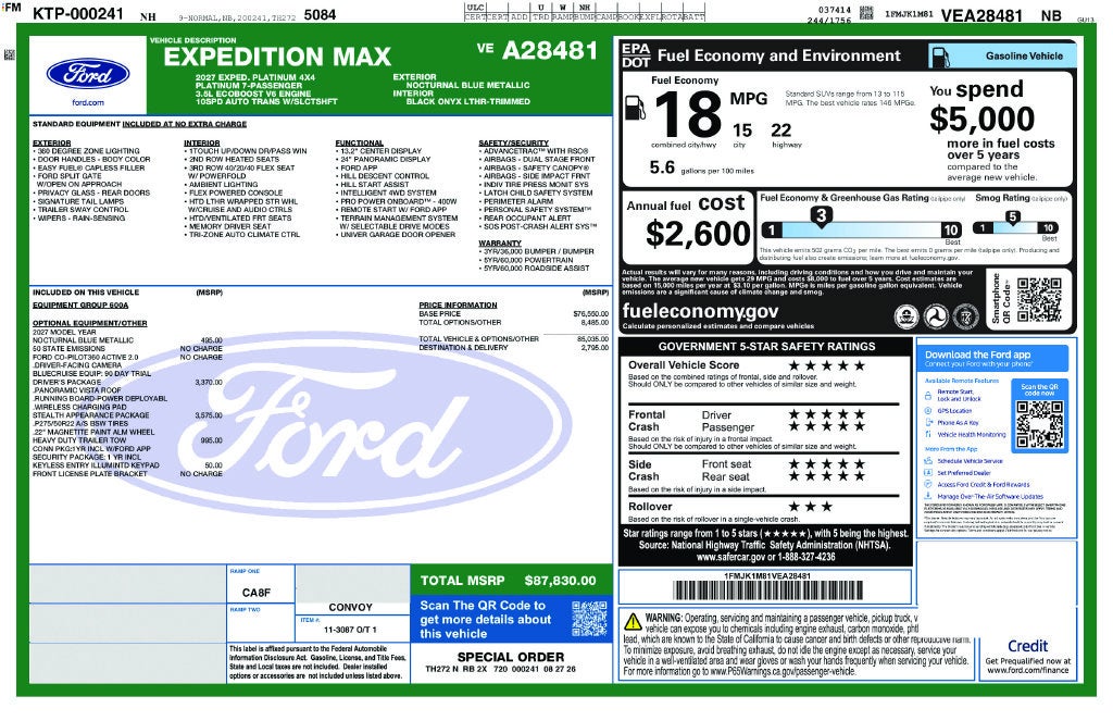 2027 Ford Expedition Max Platinum