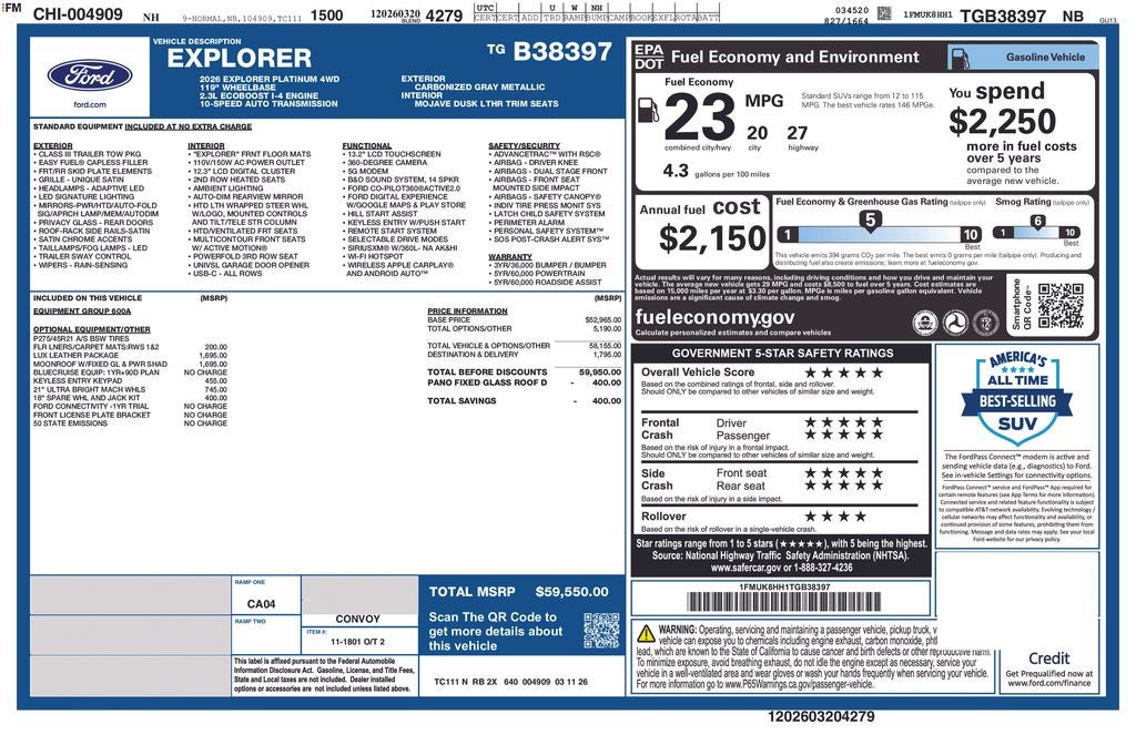 2026 Ford Explorer Platinum