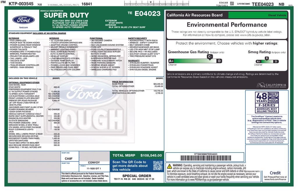 2026 Ford F-350SD Platinum