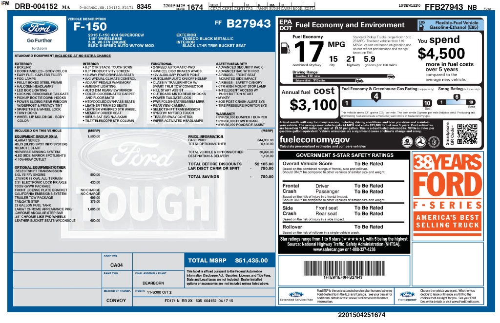2015 Ford F-150 Lariat