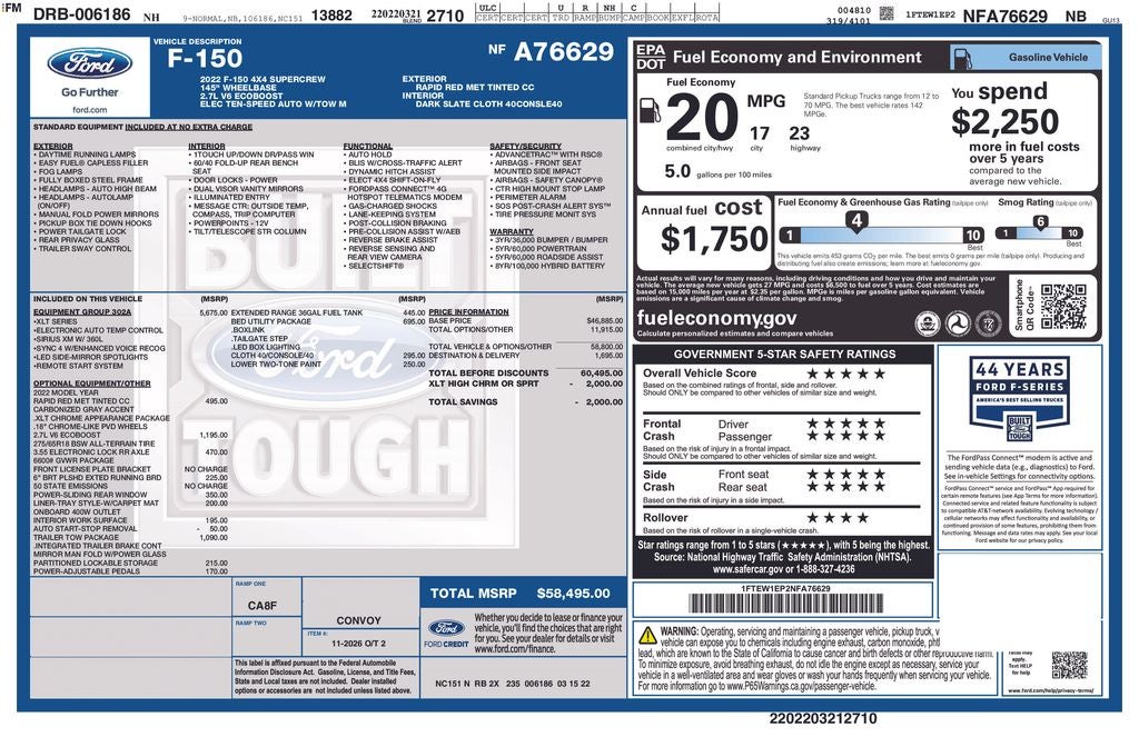 2022 Ford F-150 XLT Crew Cab