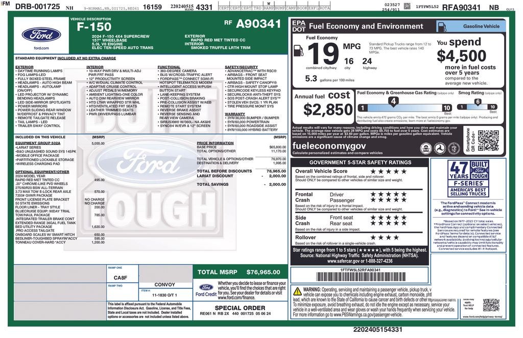 2024 Ford F-150 Lariat Crew Cab