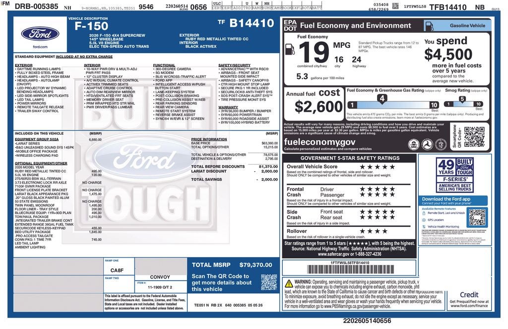 2026 Ford F-150 Lariat