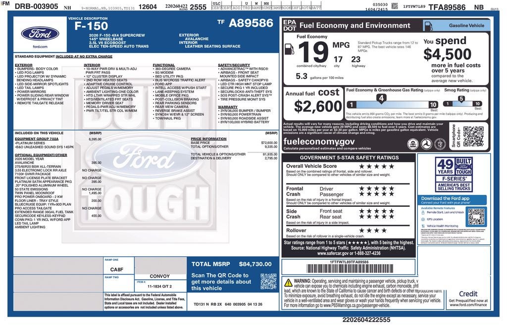 2026 Ford F-150 Platinum