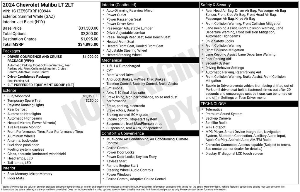2024 Chevrolet Malibu LT 2LT
