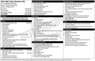 2026 GMC Yukon Elevation