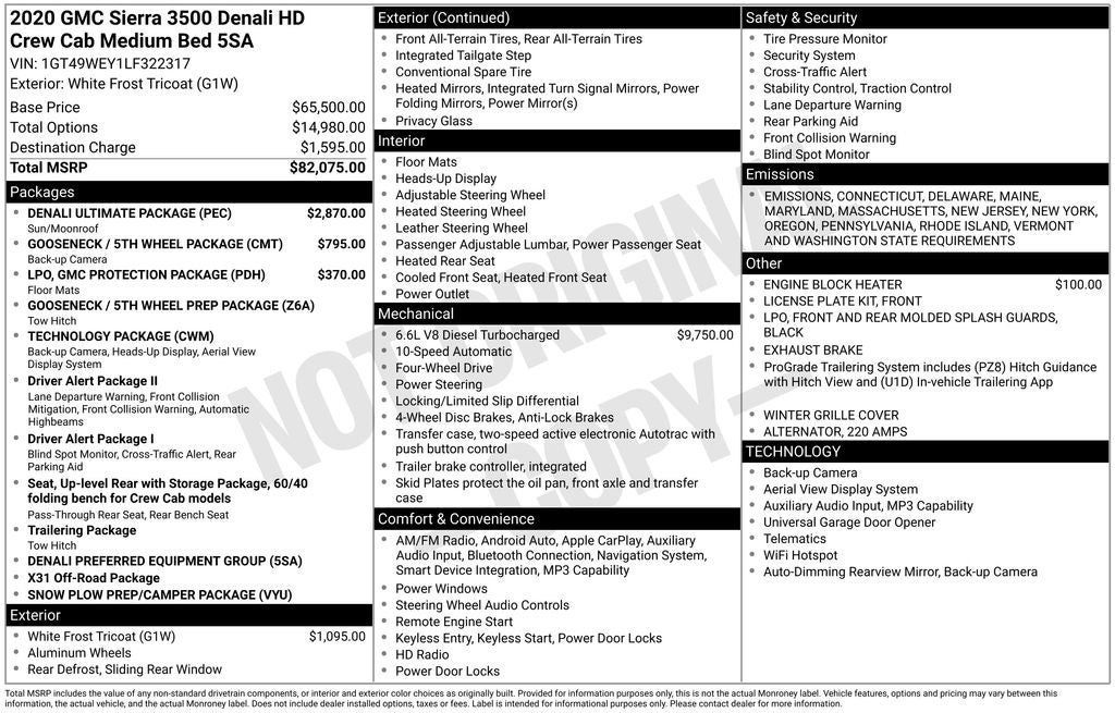 2020 GMC Sierra 3500HD Denali