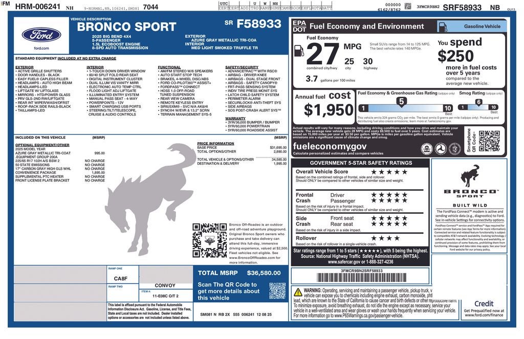 2025 Ford Bronco Sport Big Bend