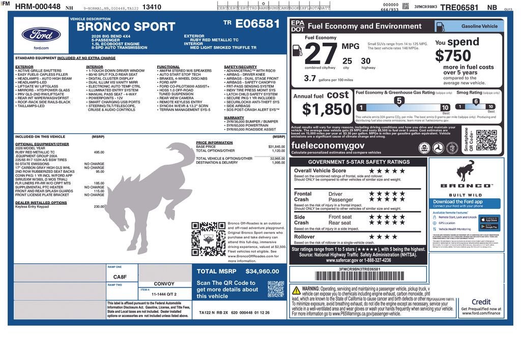 2026 Ford Bronco Sport Big Bend