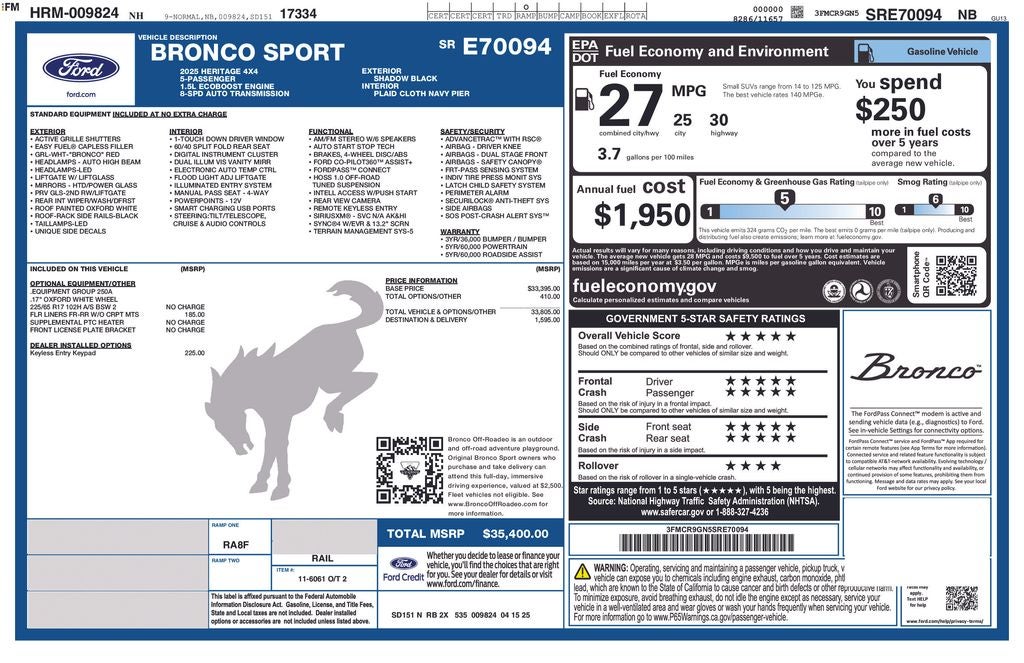 2025 Ford Bronco Sport Heritage