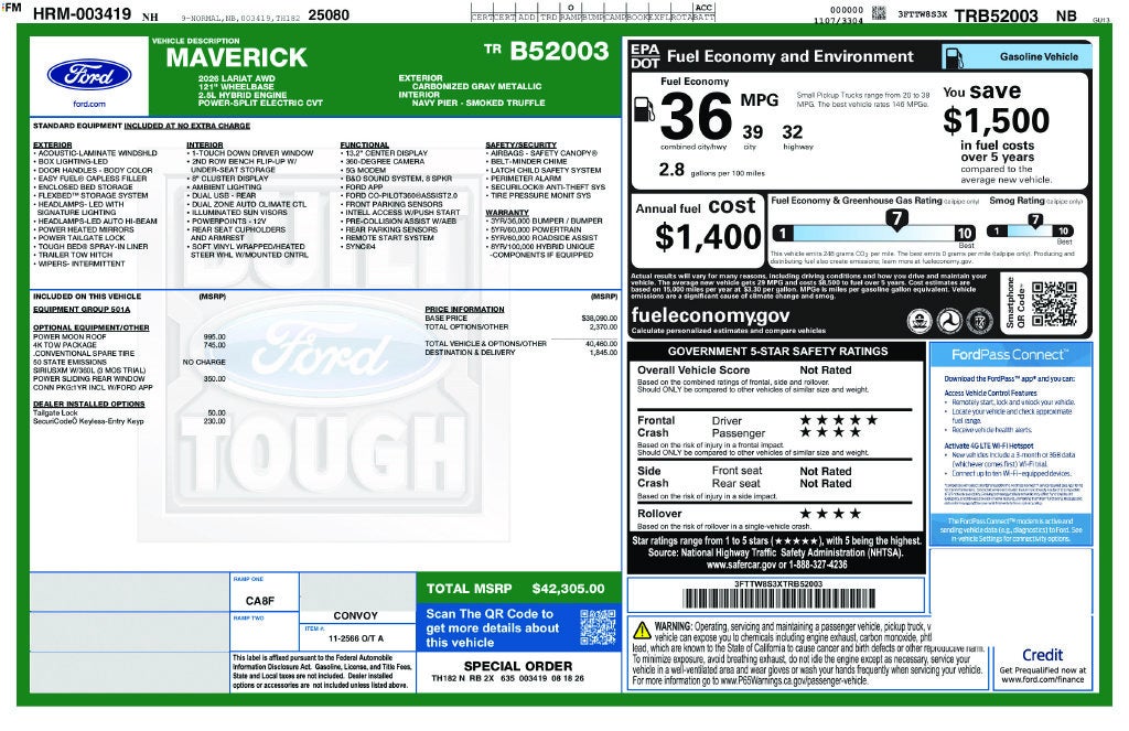 2026 Ford Maverick Lariat