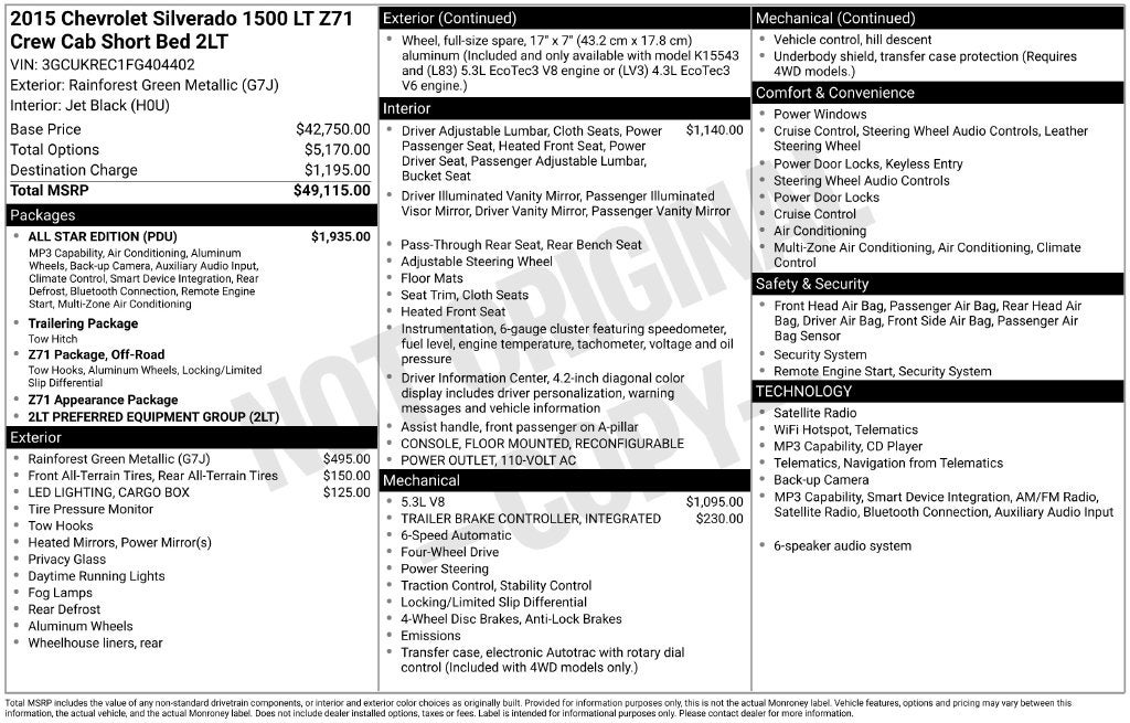 2015 Chevrolet Silverado 1500 LT LT2