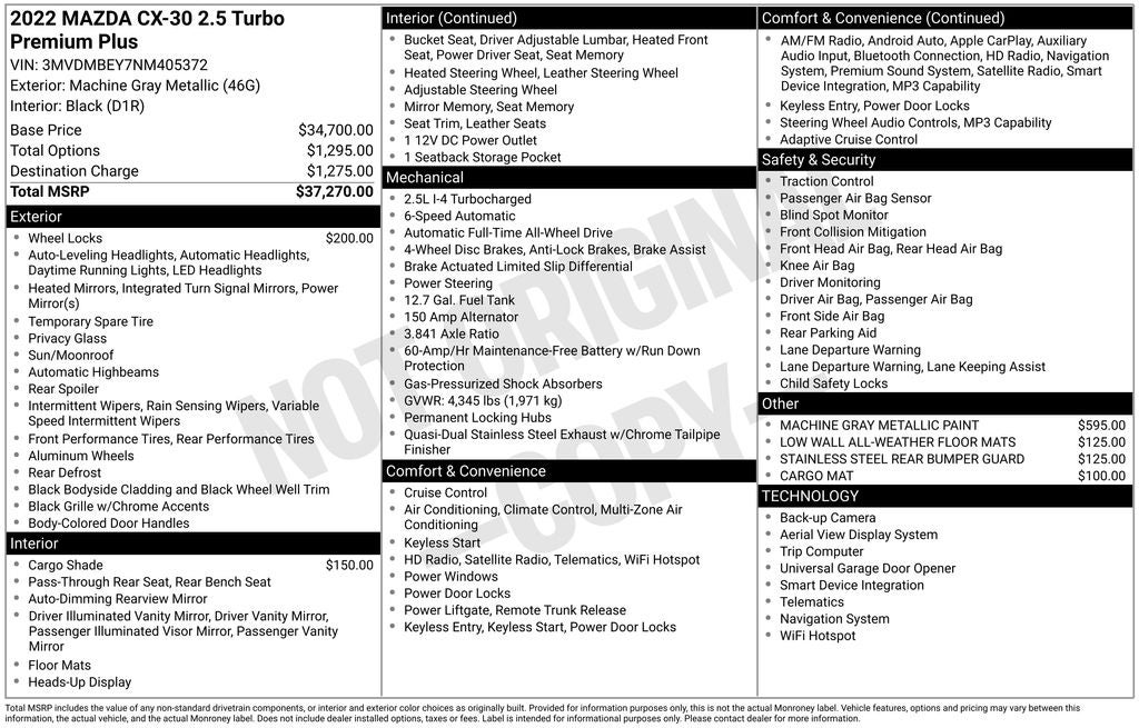 2022 Mazda Mazda CX-30 2.5 Turbo Premium Plus Package w/Premium Plus Package