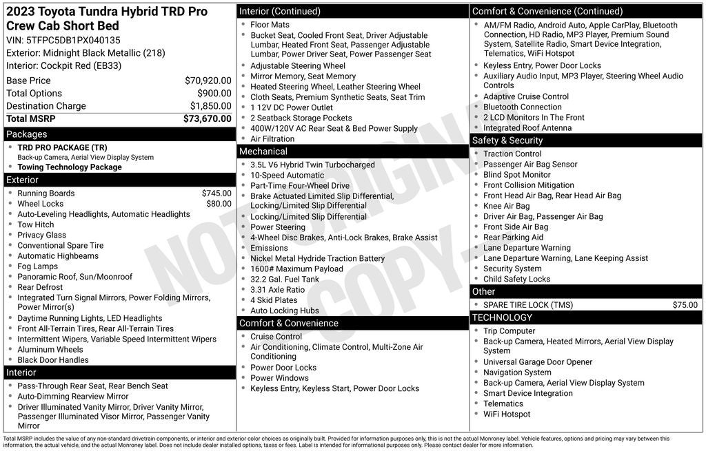 2023 Toyota Tundra Hybrid TRD Pro