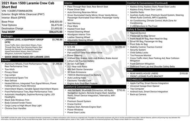 2021 RAM 1500 Laramie Crew Cab