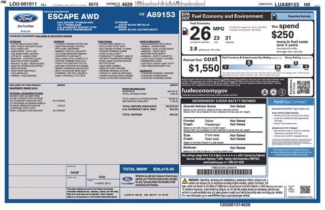 2020 Ford Escape Titanium