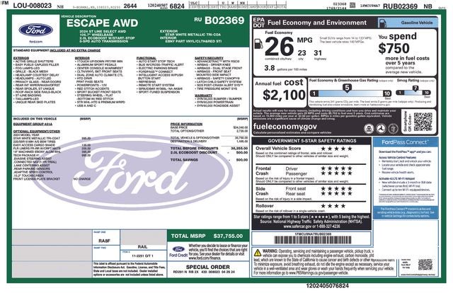2024 Ford Escape ST-Line Select
