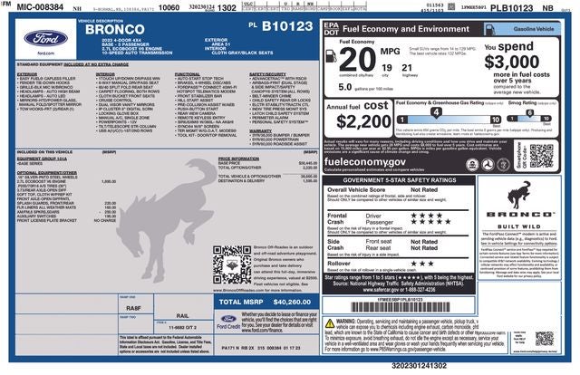 2023 Ford Bronco Base 4 Door