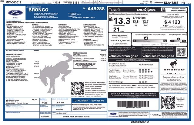 2025 Ford Bronco Outer Banks w/ Sasquatch Pkg.