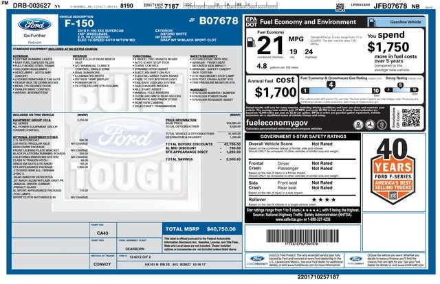 2018 Ford F-150 XL STX Pkg Super Cab