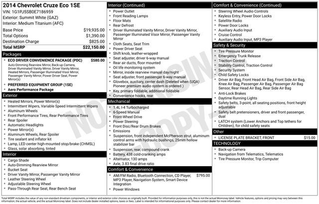 2014 Chevrolet Cruze ECO