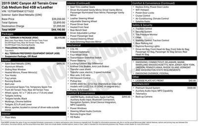 2019 GMC Canyon All Terrain