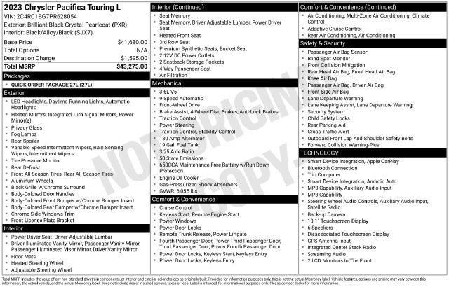 2023 Chrysler Pacifica Touring L