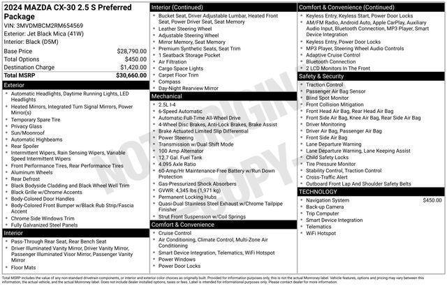 2024 Mazda Mazda CX-30 2.5 S Preferred Package