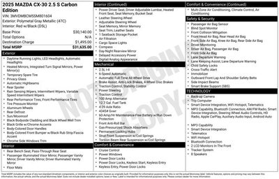 2025 Mazda Mazda CX-30 2.5 S Carbon Edition