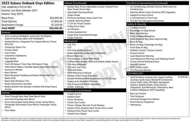 2023 Subaru Outback Onyx Edition