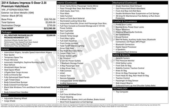 2014 Subaru Impreza 2.0i Premium