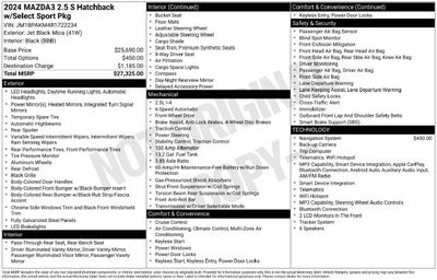 2024 Mazda Mazda3 2.5 S Select Sport