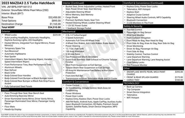 2023 Mazda Mazda3 2.5 Turbo