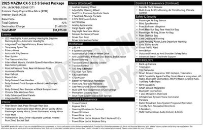 2025 Mazda Mazda CX-5 2.5 S Select Package