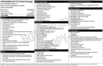 2025 Mazda Mazda CX-5 2.5 S Select Package