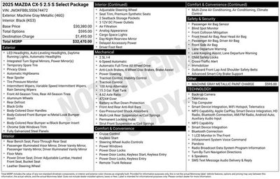 2025 Mazda Mazda CX-5 2.5 S Select Package