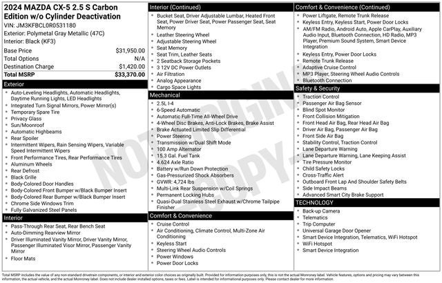 2024 Mazda Mazda CX-5 2.5 S Carbon Edition