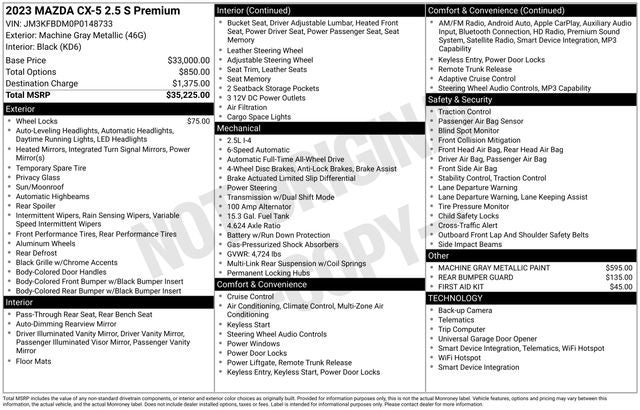 2023 Mazda Mazda CX-5 2.5 S Premium Package