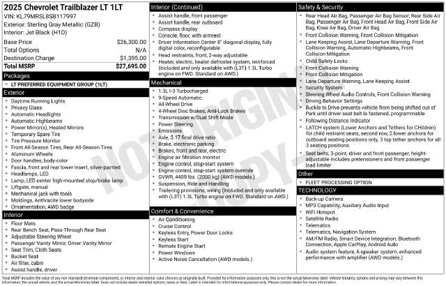 2025 Chevrolet TrailBlazer LT