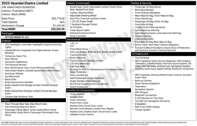 2025 Hyundai Elantra Limited